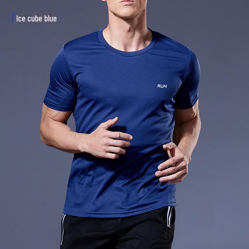 Men's Quick-Dry Summer Sports T-Shirt - Breathable, Loose Fit for Fitness, Running, and Basketball, Round Neck, Short Sleeves.
