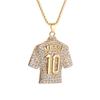 Environmentally Friendly Alloy Jewelry Gold-plated Diamond-encrusted Football No. 10 Jersey Pendant Fashion Necklace