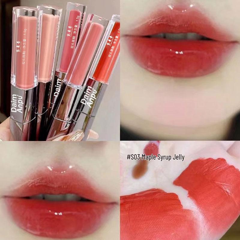 

Dual Lip Gloss: Moisturizing, Plumping, Non-Stick, Mirror Finish for Students and Girls