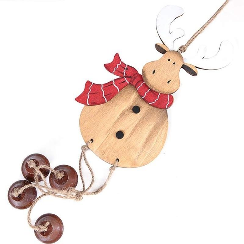 Ny Jul Trähänge Älg Hängande Dekoration Julgran Klockhänge Klockdekoration Pendel