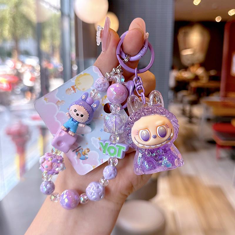 Oil Cartoon Labu Mobile Phone Case Bead Chain Beaded Keychain Doll Schoolbag Quicksand Bottle Small Pendant Gift Bubu