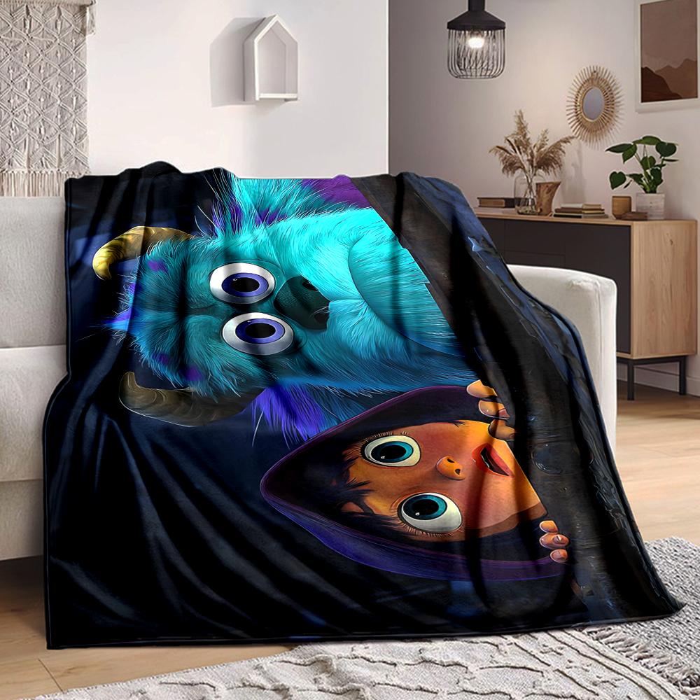 1Pc Monster Friend Flannel Fleece Blanket Soft Warm Throw Blanket for Sofa Bed Couch Home Decor Lightweight Travel Nap Blanket Xmas Gift K1587