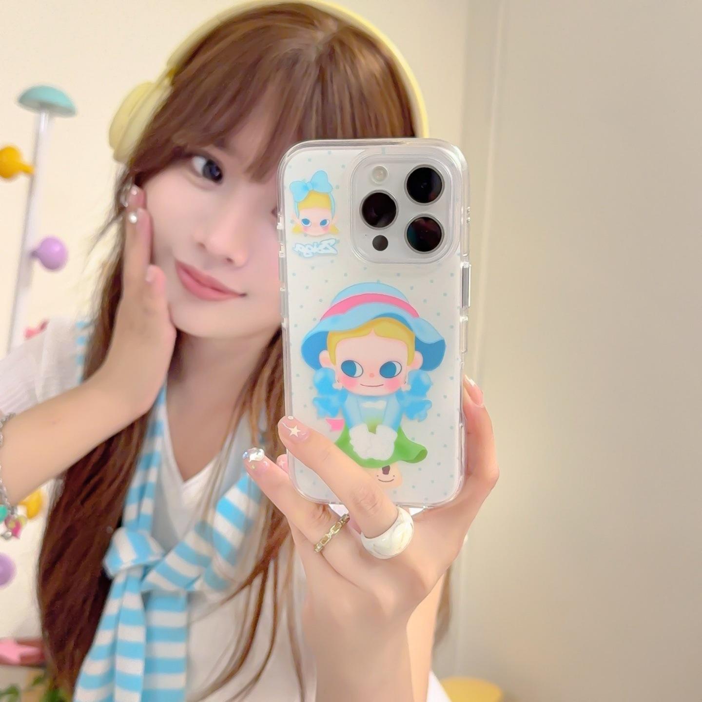 

Cute Pink & Green Zsiga Girl iPhone 13/14/15/16/17 Protective Case iPhone 13/14