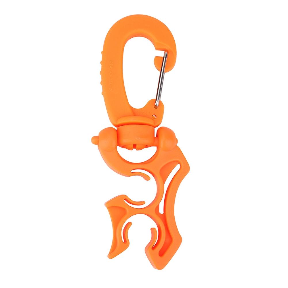 1Pc Outdoor Diving Double BCD Low Pressure Hose Clip Holder with Snap Hook Buckle(Black)