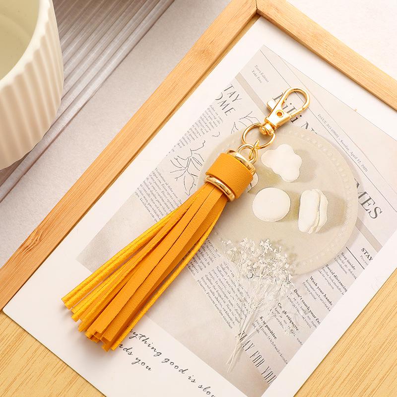 Cross Leather Tassel Keychain & Silicone Bracelet Pendant