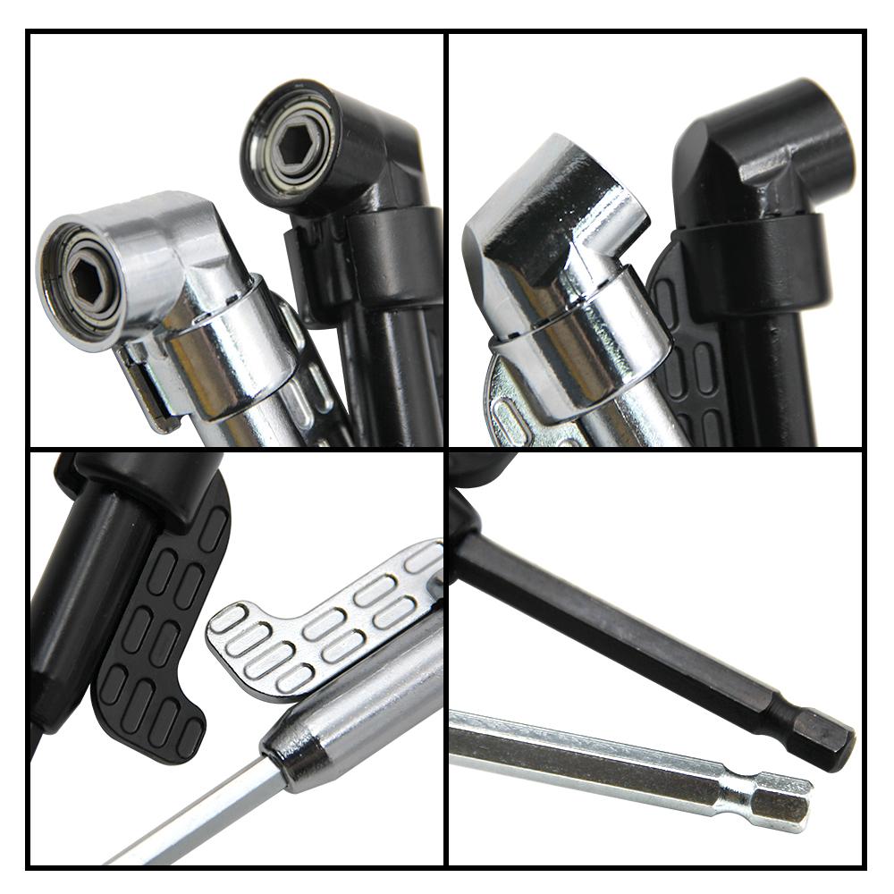 Adaptor șurubelniță cu articulație rotativă la 105 grade, cu mâner, cap de șurubelniță de colț multifuncțional cu articulație universală rotativă
