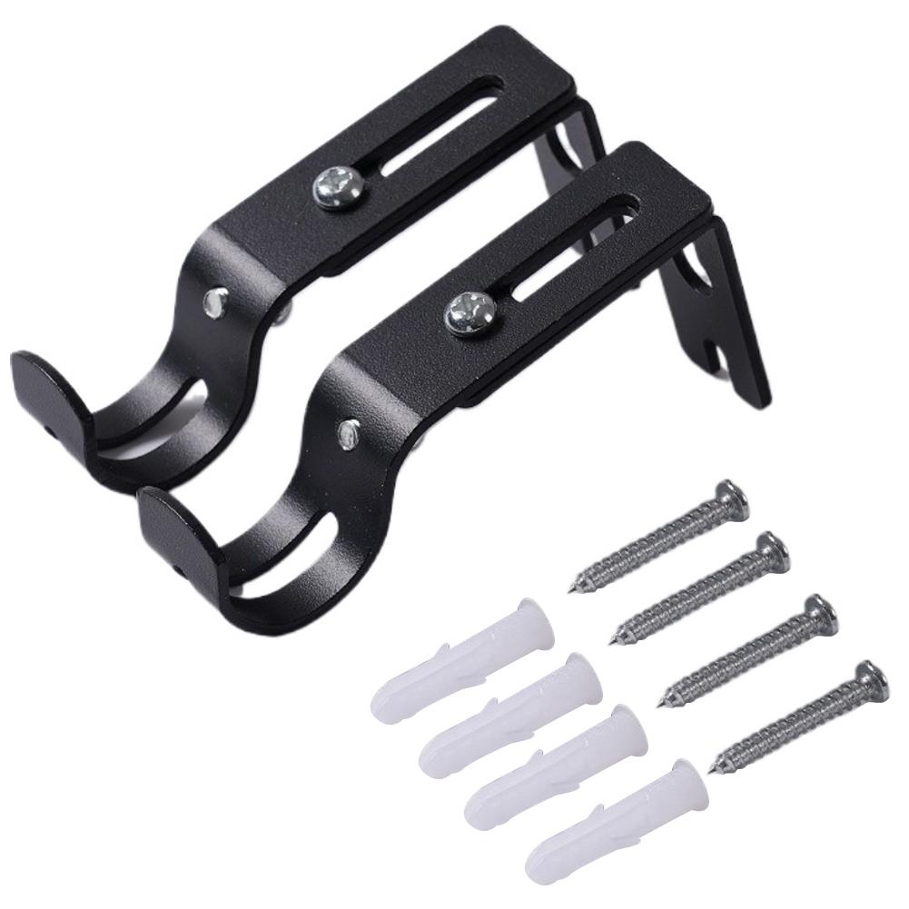 2/4pcs Wall-mounted Curtain Rod Support Extendable Metal Roman Pole Bracket Universal Adjustable Hanging Hooks