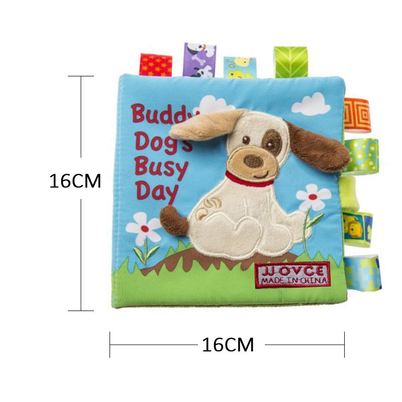 Non-Toxic Animal Style Monkey/Owl/Dog Newborn Baby Toys Learning Educational Kids Cloth Books Cute Infant Baby Fabric Book Ratteles Toy