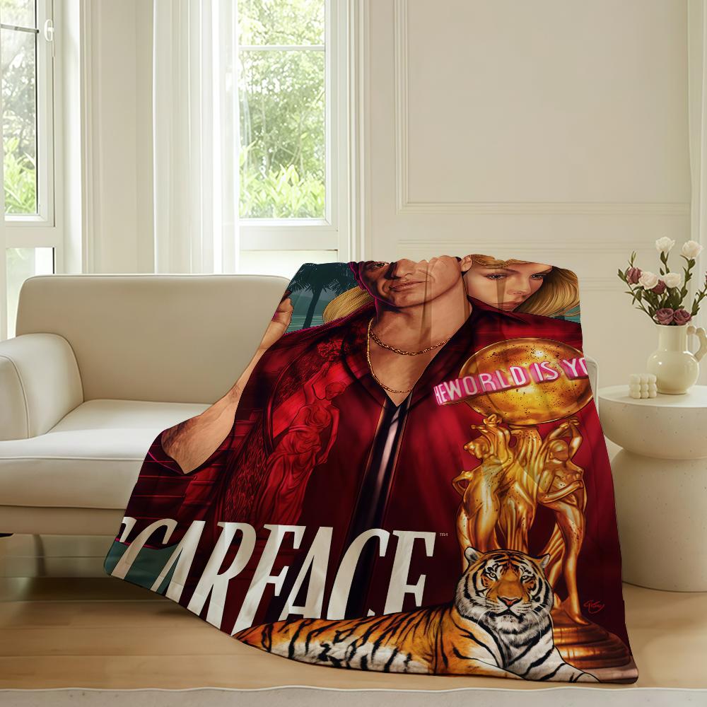 Horror movie S-Scarface Blanket For Sofa Office Bed Plane Travel Sleep Read Relax Camping Soft And Warm