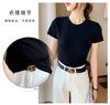 Pure cotton t-shirt, women's short sleeved slim fit, niche and beautiful Western style small shirt, T-shirt, short top JS