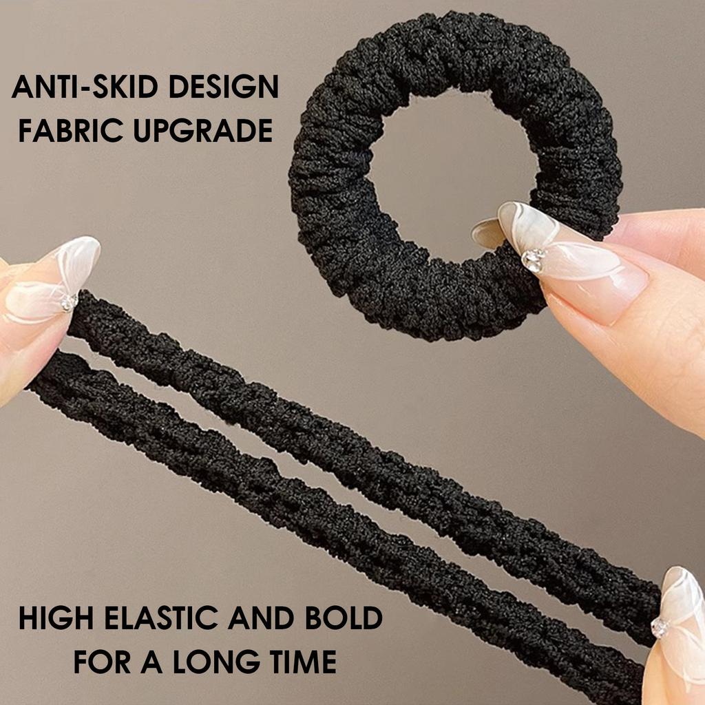 Seamless Hair Ties Elastic Headbands Made with Polyester and Spandex for All Hair Types Gentle on Hair No Breakage