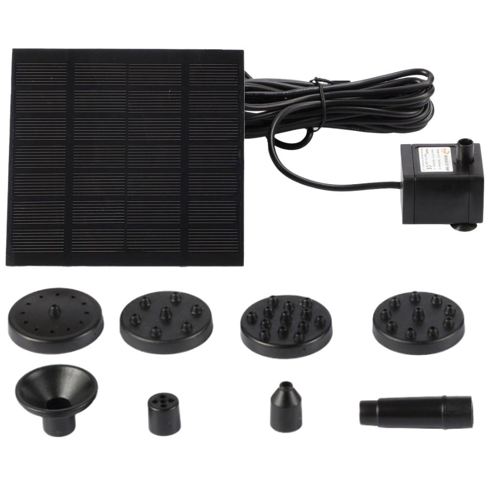 

1.2 Вт Сонячні панелі Насос для фонтану з 6 насадками Фонтан на сонячній батареї Хвилеутворювач для відкритого пташиного купальника Саду Рибного ставка