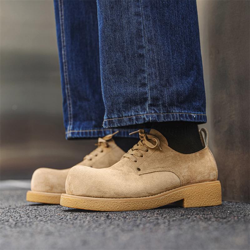 Retro Distressed Men's & Women's Round Toe Platform Derby Shoes - Autumn Collection 14411-J