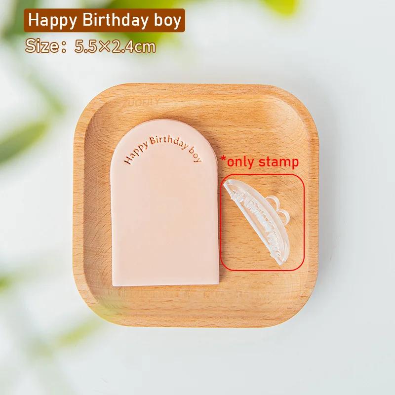 English Letter Fondant Stamp Cookie Mold Christmas/Birthday/Father/Mother/Valentine/New Year/Boy/Girl Blessing Embossing Mould