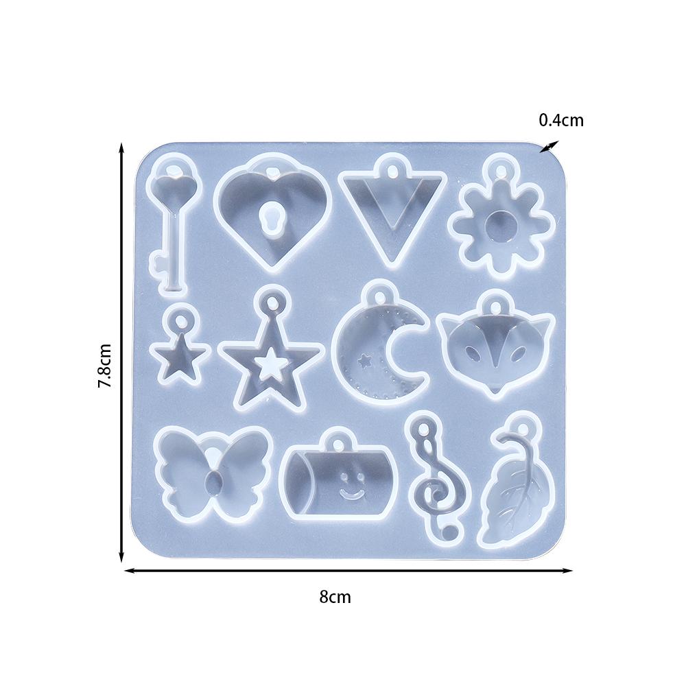 Earring Pendant Silicone Mold Epoxy Resin Jewelry Making Molds Heart Leaves Moon DIY Charms Pendant Mould Creative Jewelry Craft