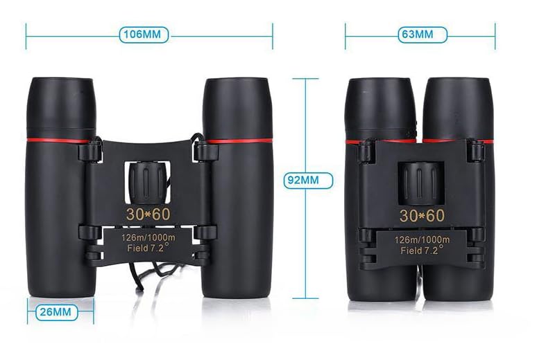 NASSIA 20x Magnification Binoculars for Live Adjustable Neck Storage Case Ideal for Live Outdoor and Birdwatching Performances, Opera, Theater,