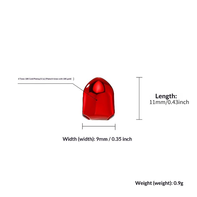Red Mirror Hip Hop Grillz Set 8 Teeth Top Bottom Grills Y2K Party Cosplay Teeth Halloween Jewelry Men Women