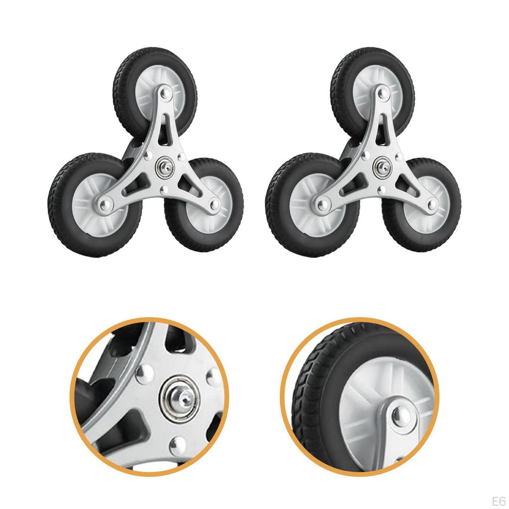 2x Treppensteigräder Einkaufswagenrollen Leichtgängig Leicht zu transportieren