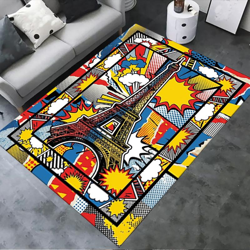 

2025 New Paris Eiffel Tower Carpet Rug for Living Room Bedroom Home Sofa Decoration,Kids play Non-slip Floor Mat94 40x60cm( 15x23in )