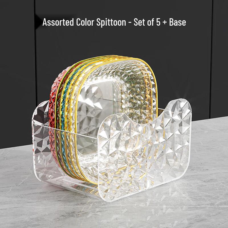 KANGMO Multi-color Thickened Bone Dishes with White Base, 5-pack