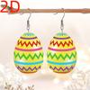Cross-border New Style Acrylic Earrings, Colorful Striped Easter Egg Design, Simple and Fashionable Acrylic Earrings.