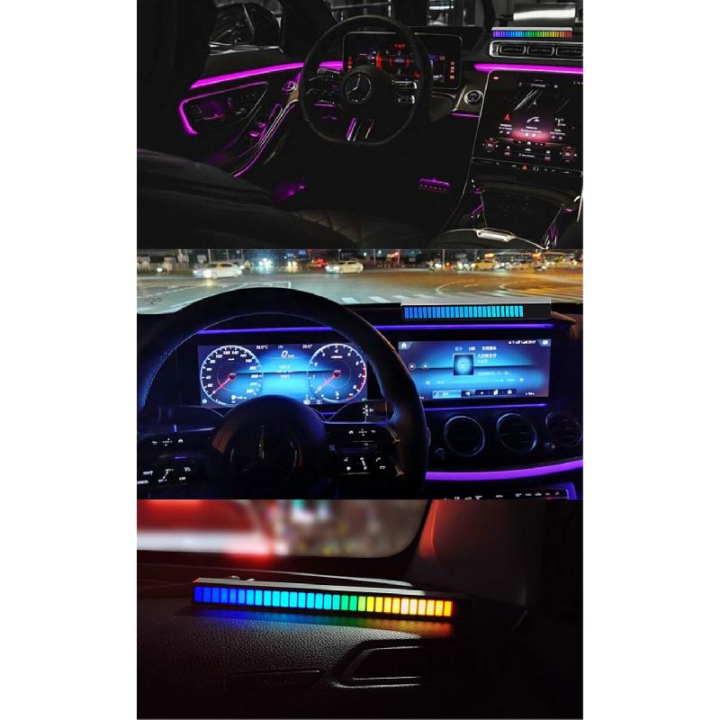 Rechargeable Car Sound Control Rgb Light Decoration Music Rhythm Ambient Lamp X1