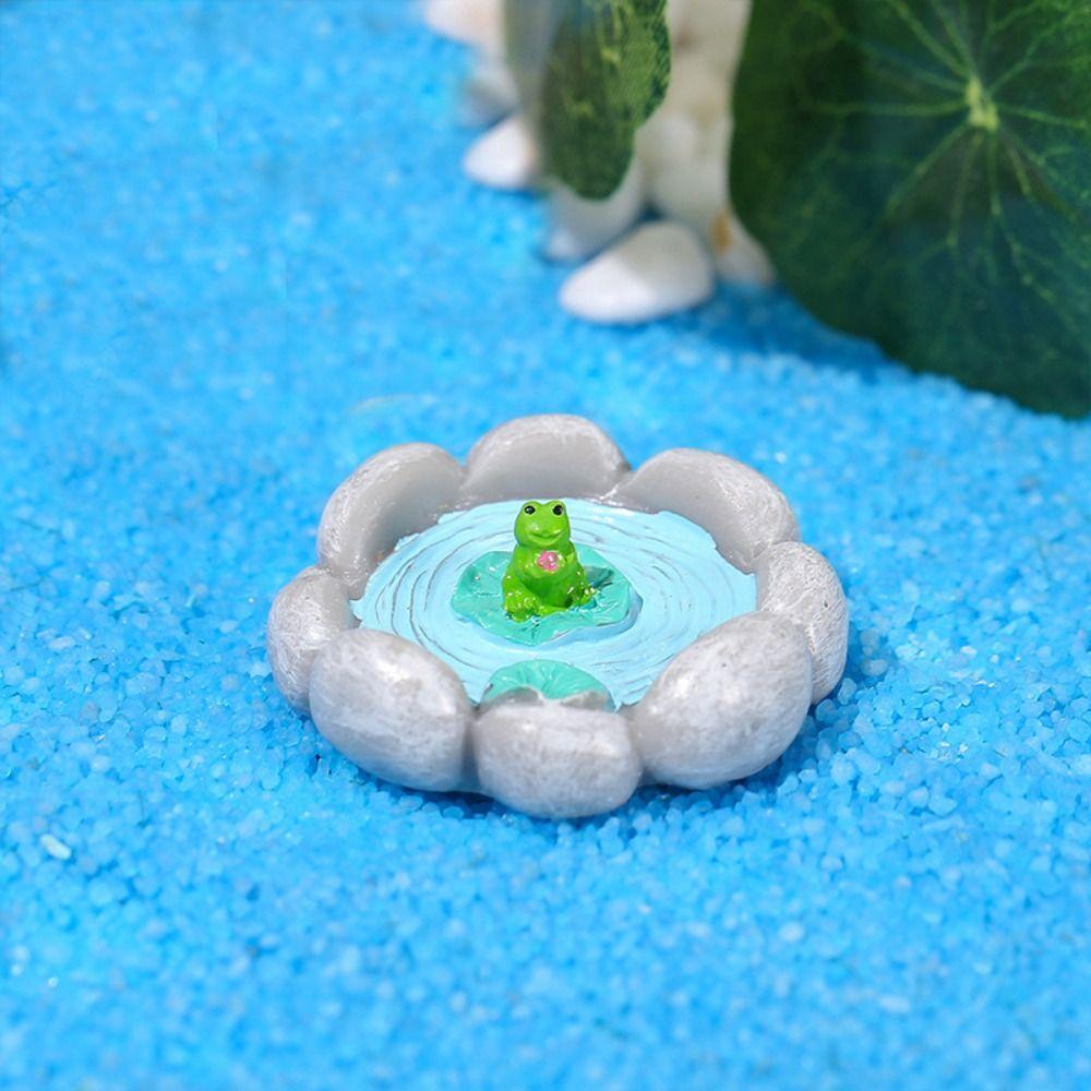 Simulation Lotus Pond Lotus Pond Miniatures Cute Resin Craft Cartoon DIY Outdoor Courtyard Garden Home Decor Small Creative