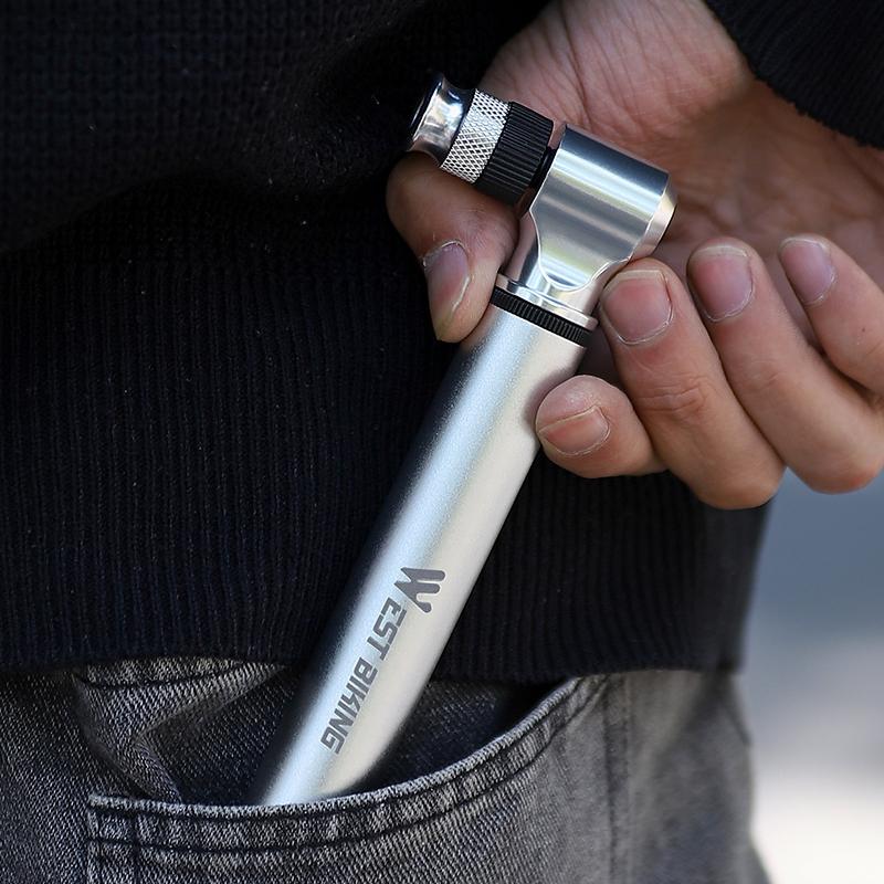 WEST BIKING Portable Bicycle Pump 300PSI High Pressure Bike Air Pump Bike Tire Inflator Schrader Presta Valve Cycling Hand Pump