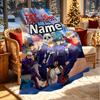 Custom Name Personalized Jujutsu Kaisen Print Blanket, Home Decor, Bedroom, Sofa, Camping, Couch, Gifts for Birthday ChristmasEnthusiasts