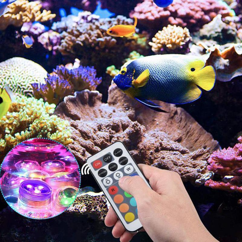LED Underwater Light Adjustable Color Changing Submersible Pool Lamp for Outdoor Garden Pond Vase Accent Lighting