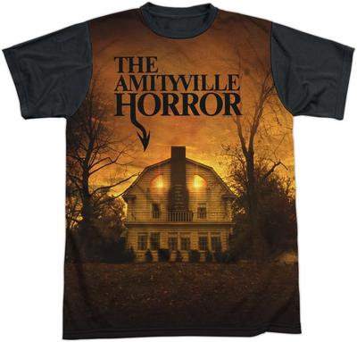 LOGOVISION Amityville Horror House Unisex Adult Halloween Costume Sublimated T Shirt (Black Back)