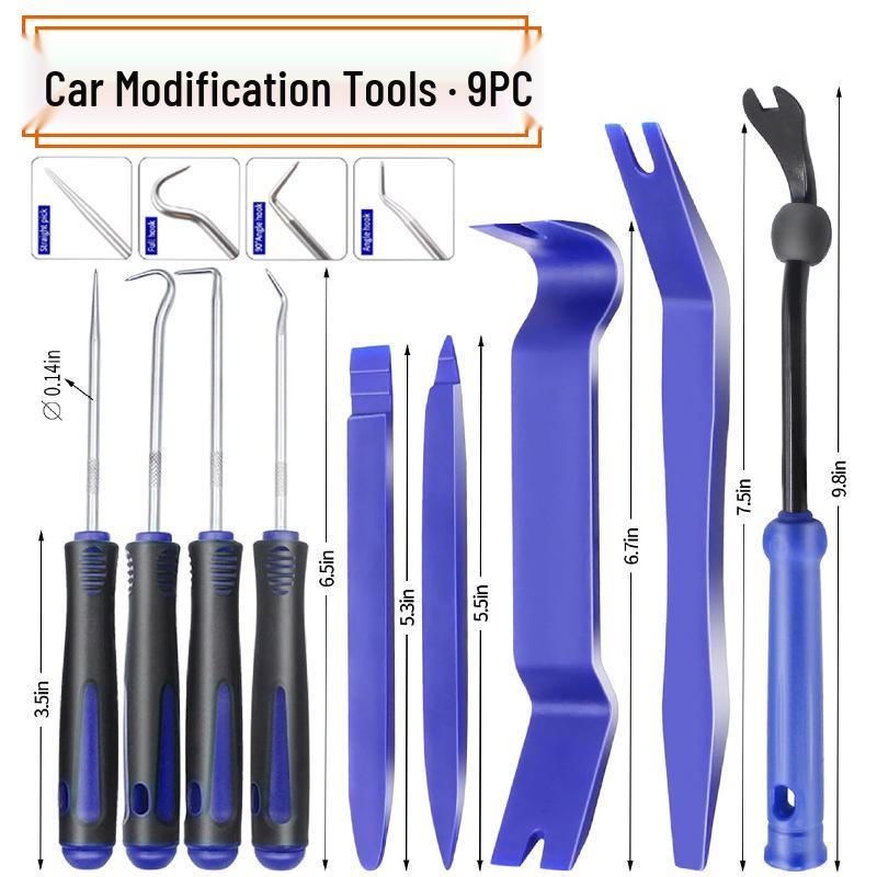 9-Piece Car Modification Tool Set: Door Panel & Audio Panel Removal Pry Bar Tools