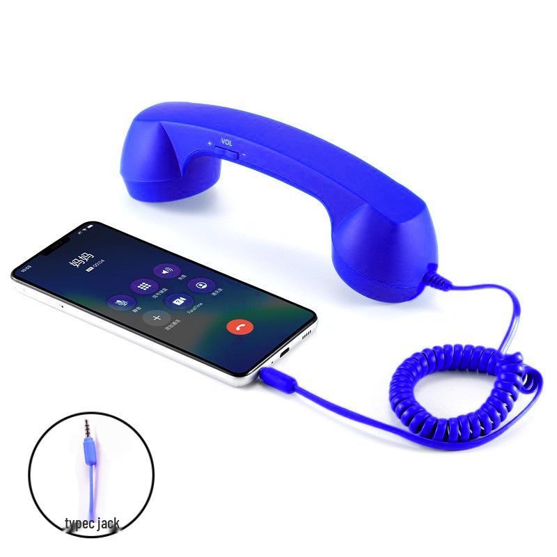 Retro Telephone Style Type-C Plug Mobile Headset with External Microphone