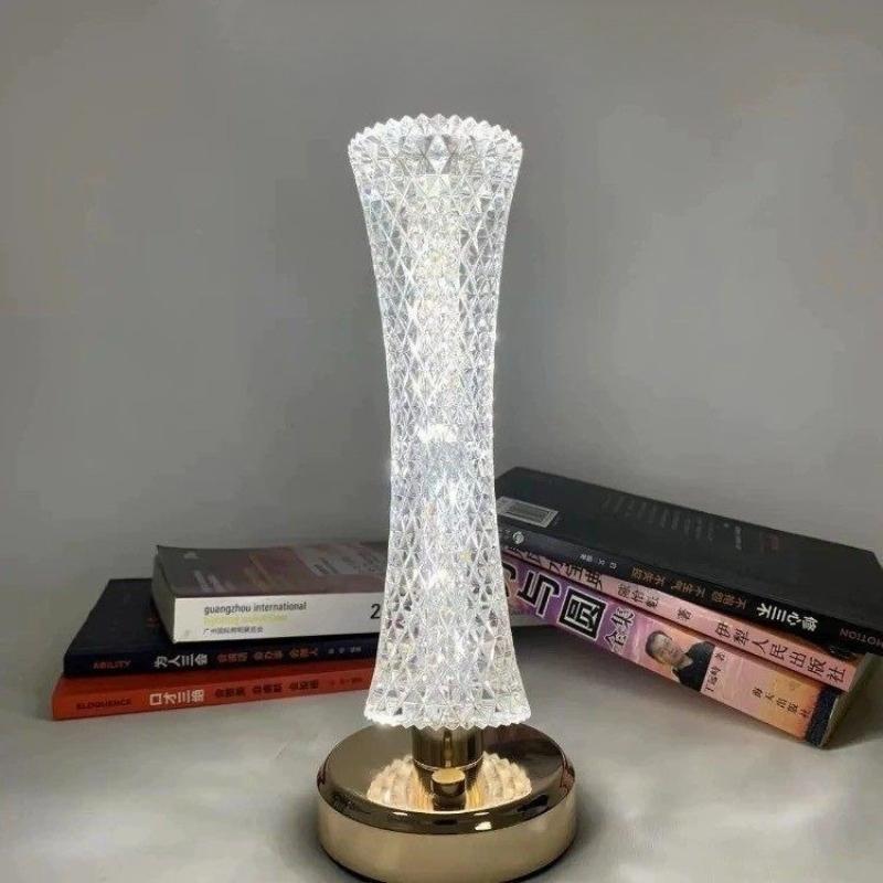1Pc Internet Celebrity Guangzhou Tower Small Waist Crystal Desk Lamp Ins Girl Bedside Bedroom Night Light Creative Atmosphere Light