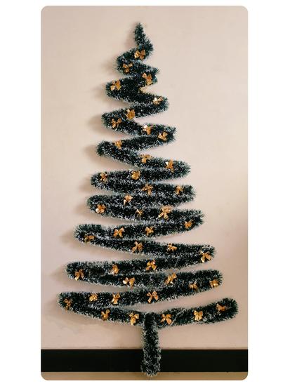 10m Dark Green Tinsel Ribbon & Feather Boa Christmas Tree Ornaments Set