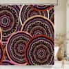 Indian  Bohemian Fabric Shower Curtain Bathroom Curtains Boho Mandala Waterproof Fabric Bath Screen Bathtub Decor with 12 Hooks