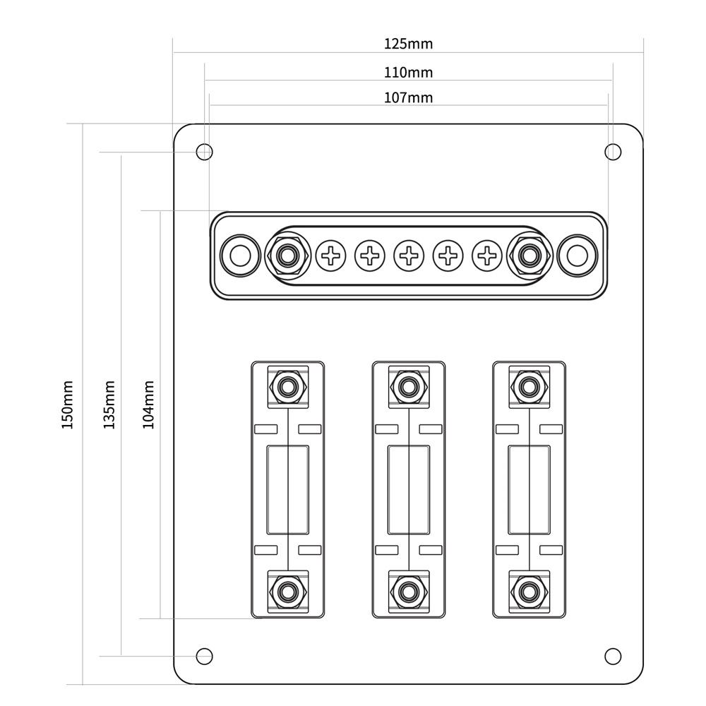 Manual-Off Hydraulic Circuit Breaker with Integrated 5+2 Way 100A Busbar