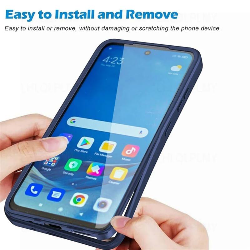 360 Double-sided Clear Phone Case For Xiaomi Redmi Note 13 Pro Plus 13C 4G 5G Shockproof Camera Lens Screen Full Protection Phone Bumper Cover