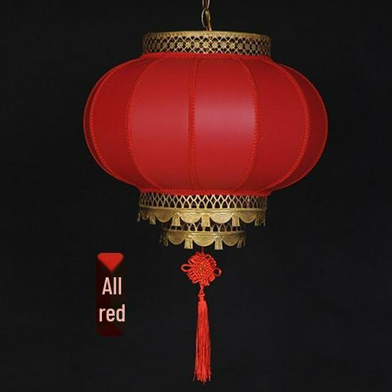 Chinese Antique Waterproof Sheepskin Lantern - Outdoor Hanging Red Lantern for Weddings & Festivals Size 30