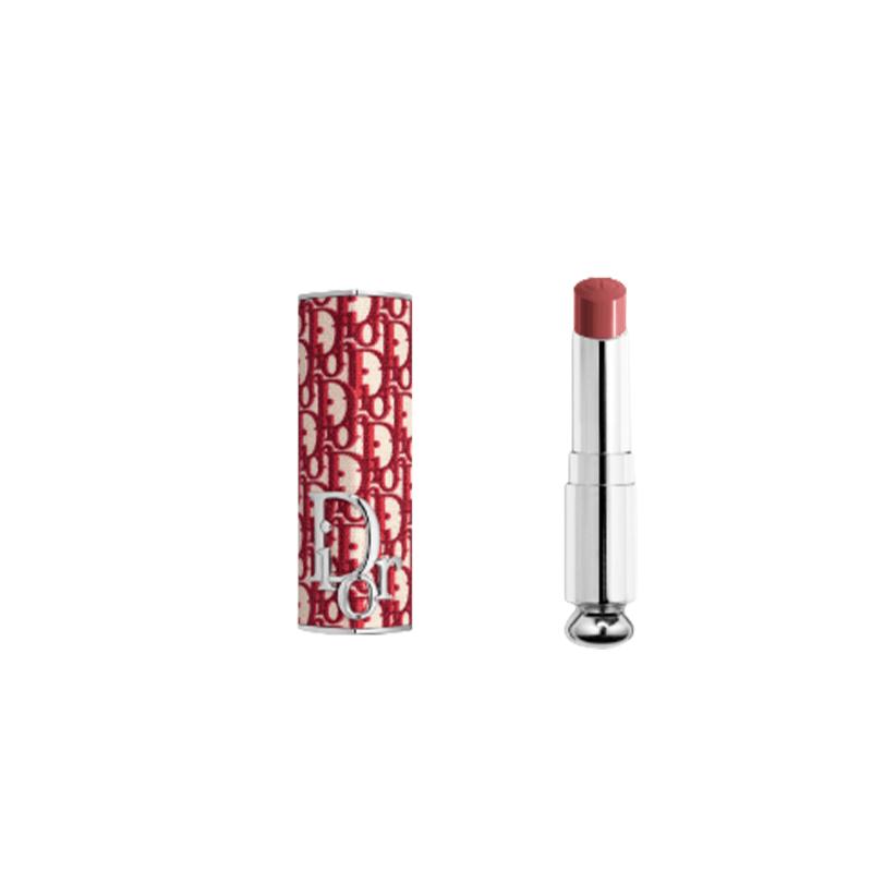 Dior Lipstick Two-piece Set: Burgundy Red Printed Lipstick Shell + #786 Rose Honey Tea Refill 3.2g