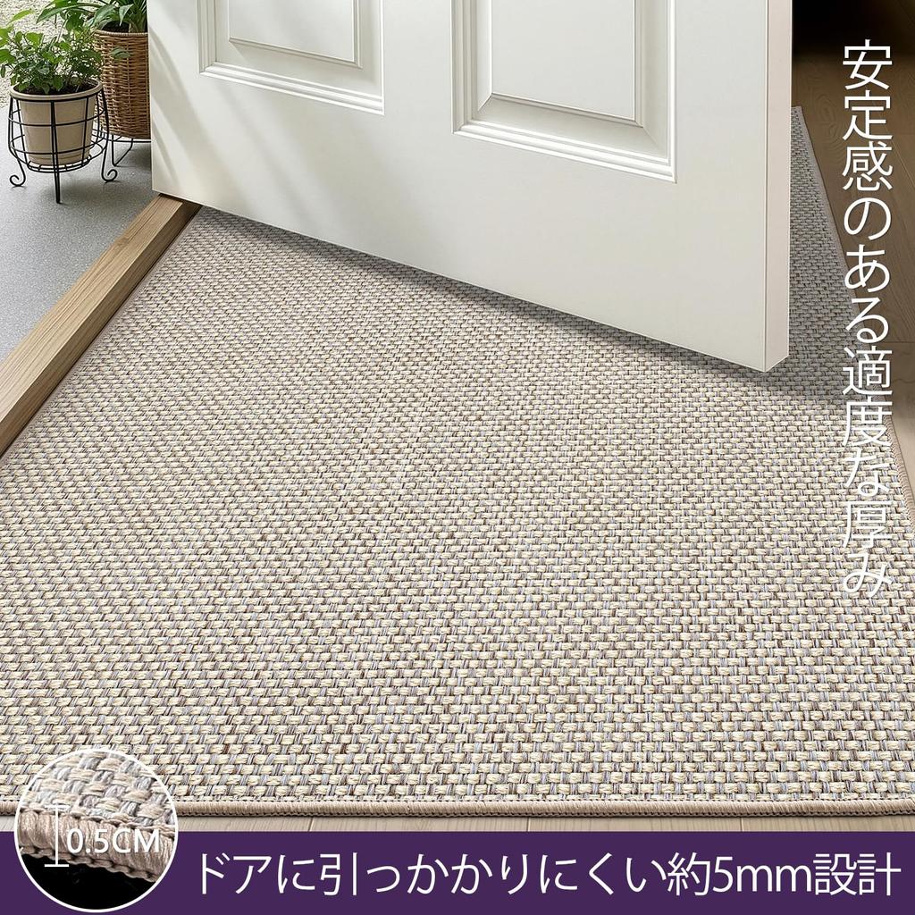 DEXI Indoor Entrance Easy to Suitable for All Beige Mat, Plain, Ultra-Thin, Non-Slip, Simple, Clean, Entrances, Seasons, 80120cm,