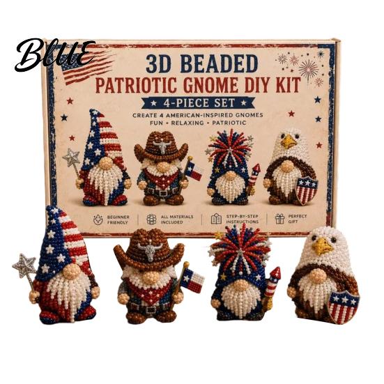 DIY Animal Craft Kit Tiny 3D Beaded Kit Petite Gnome Creative 4-Pack Miniature Display Pieces Goblin Beading Set with Instructions Handmade