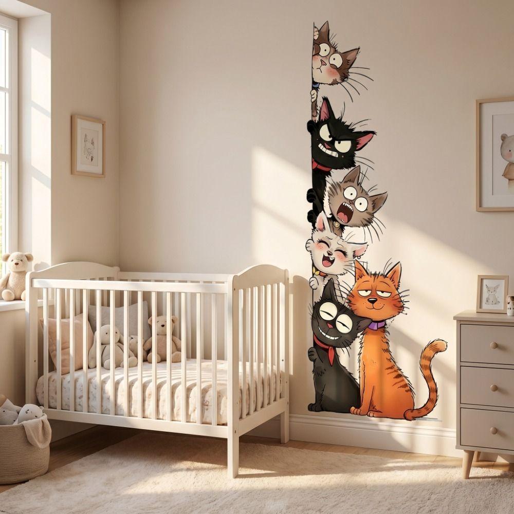 Home Art Cat Wall Stickers Cartoon Art Sticker Creative Wall Beautification Decoration Indoor
