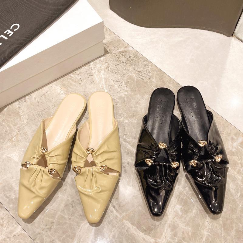 Fashion 2024 Summers Women Mules Slippers Fashion Shallow Slip on Slides Shoes Ladies Outdoor Flats Sandalias Women Shoes Slippers