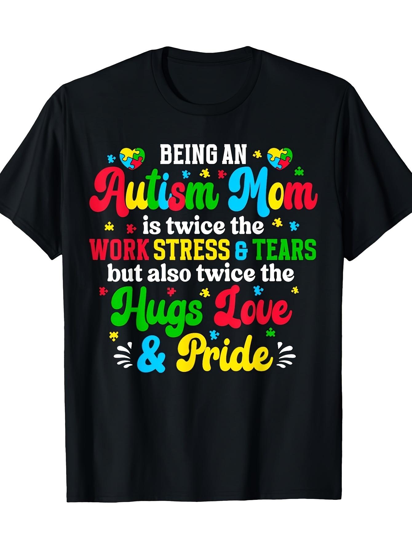 Autistic Mom Autistic Cognition Mom Autistic T-shirt Men S T-shirt Men S T-shirt Spring Summer Drop Shoulder T-shirt S разноцветный