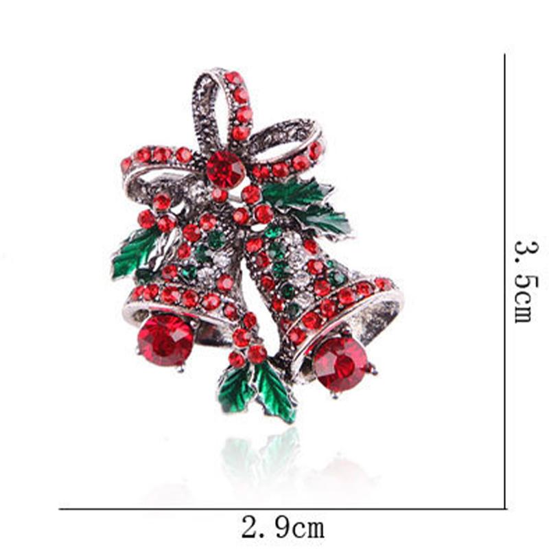 Vintage Bells Creative Gift Bows Premium Corsage Christmas Brooches Snow Flower Pin Fashion Jewelry Christmas Suit Brooch Pin