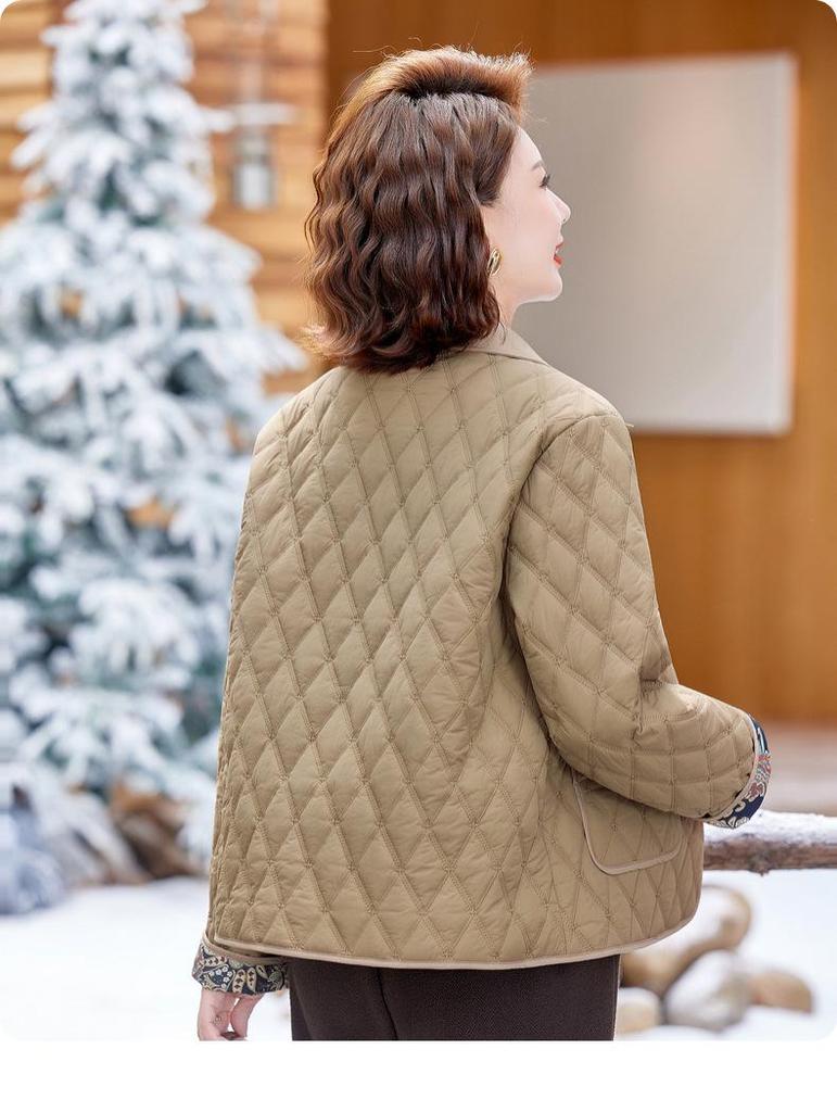2025 New Plus Size Cotton Jacket for Women: Autumn/Winter Casual Style for Middle-Aged and Elderly Mothers