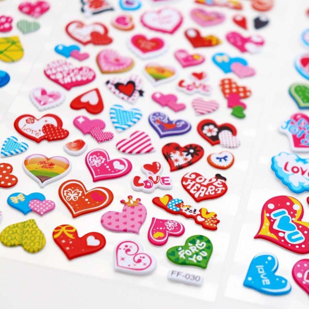 6/12/24pcs 3D Love Bubble Stickers Cartoon DIY Scrapbook Photo Album Decoration Creative Gifts Cute Stationery School Awards YMY