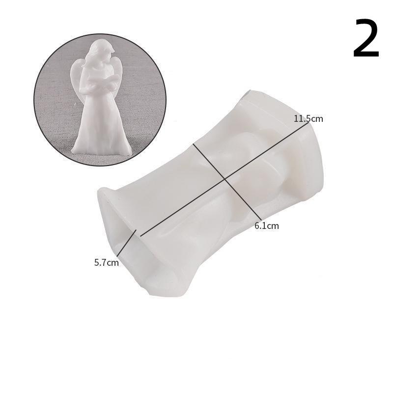 

Многостильная силиконовая форма для свечей в форме ангела, маленькая девочка с крыльями, держащая любовную книгу, цветы, гипсовая смола, форма для льда, домашний декор, подарок 2