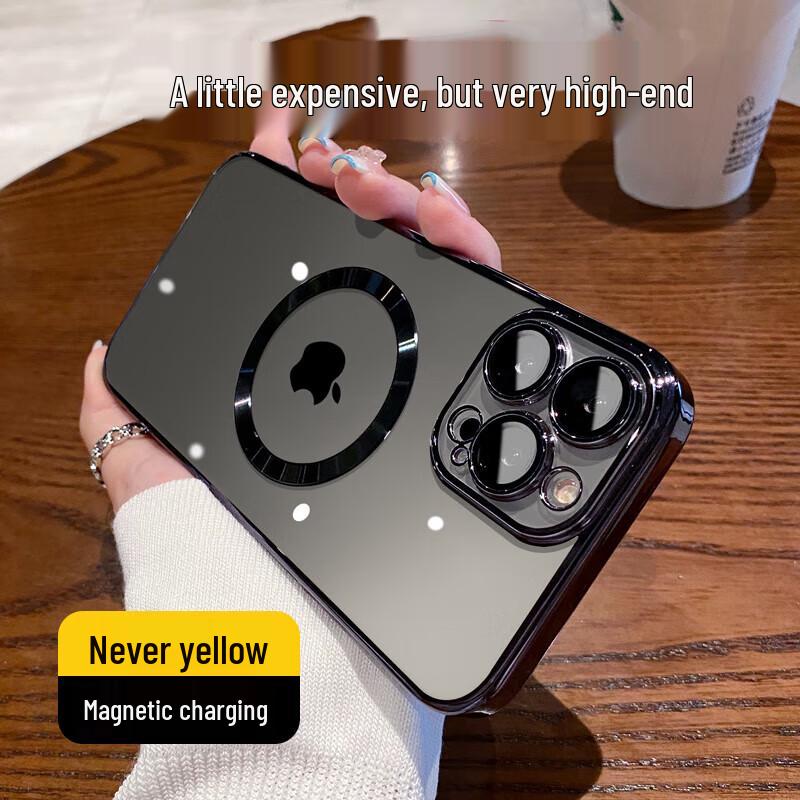 

Kalio Anti-Yellowing Electroplated Magnetic iPhone Case with Lens Protector iPhone 15 Pro